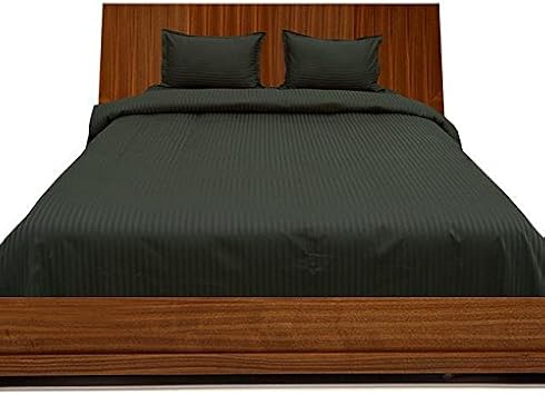 LaxLinen Super Soft Quality 100% Egyptian Cotton 6 PCs Sheet Set 30" Inch Extra Deep Pocket Emperor, Black Stripe 400-Thread Count