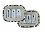 Numeri da competizione a 3 cifre per briglie e sottosella con strass (bianco)