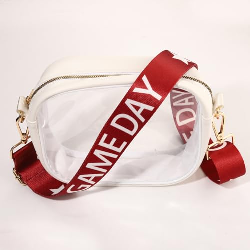 Image of Game Day Purse Strap Replacement Crossbody Wide Shoulder Strap Star Football Strap for Stadium Approved Clear Bag