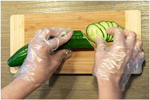 HeroTouch Disposable Gloves (500 Pairs) Large, Latex Free, Strong, for Men and Women, 10 mm Thick, Size L Left Right 24.5 x 26.5 cm for Daily Home Use Shops Hairdressing Salons, Kitchen, Transparent