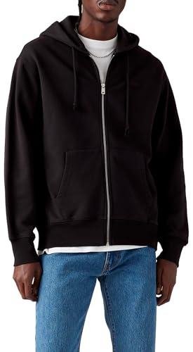 Levi's Sweat-Shirt zippé Authentic pour Homme, Vêtement d'agate Noire, XL