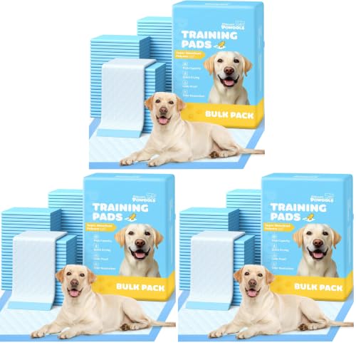 Image of Powools 300-Pack X-Large Puppy Pads - 34'' x 28'' Pee Pads for Dogs Potty Training with Leak-Proof Quick-Dry Design, 6-Layer Wee Wee Pads for Dogs, Blue