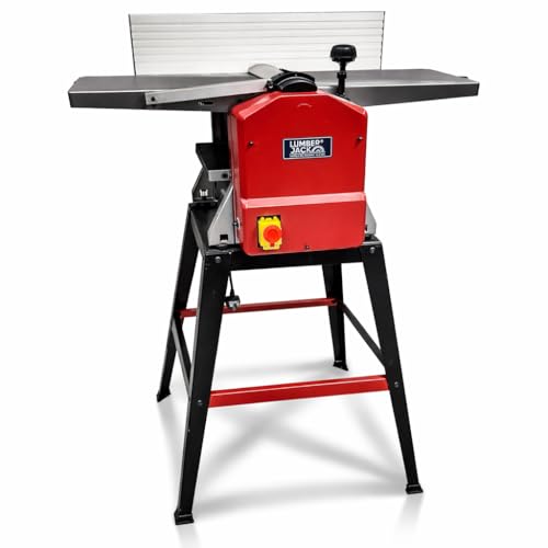 LUMBER JACK 10 x 5 Inch Planer Thicknesser with HSS Twin Blades, Dust Chute, & Legstand for Woodworking
