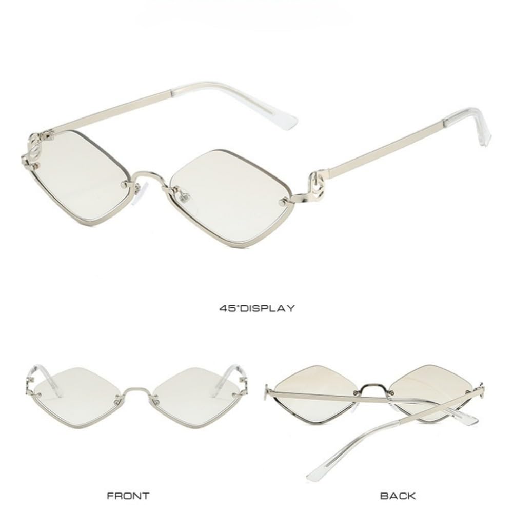 Modne metalowe okulary przeciwsłoneczne w kształcie rombu dla mężczyzn i kobiet, stylowe, unisex, UV400