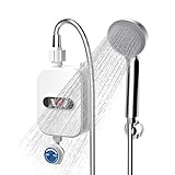 Instant Water Heater LCD Digital Display Thermostatic Shower Water Heating Device Stainless Steel Tankless Rapid Heating Machine