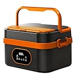 Gamexop Upgraded Cordless Electric Lunch Box, 1.5L Rechargeable Heated Lunch Box Battery Powered Stainless Steel Self-Heating Food Warmer Gift for Indoor Outdoor Work Office Camping Travel