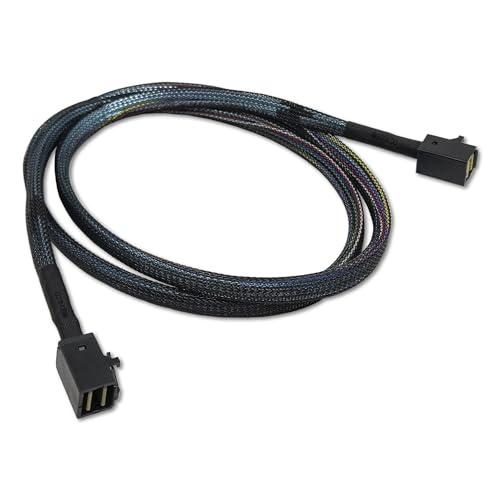 Cable Mini SAS SFF-8643 a SFF-8643 de 1 metro para conexion de servidor Sonilco 4