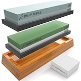 Sharp Pebble Knife Sharpening Stones Kit with 400/1000 and 3000/8000 Grit with Flattening Stone