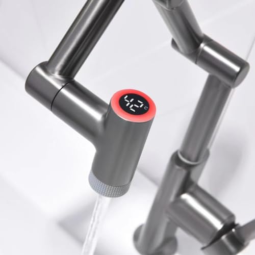 Robinet de lavabo pliant gris pistolet pour simplifier votre routine