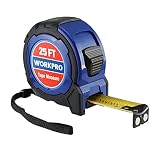 WORKPRO 25FT Tape Measure, 1/8 Fractions Easy Read Measuring Tape