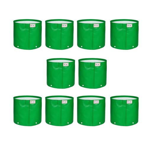 Image of HDPE UV Treated 340 GSM Plant Growing Bags for Terrace Gardening Easy to Use 08 x 08 Inch - Pack of 10