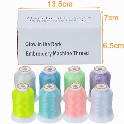 Miniatura 4 de New Brothread 8 Colores Luminoso Brillan En La Oscuridad Hilo De Bordar A Máquina 30wt 500m 550y Cada Carrete Para Bordado, Acolchar, Costura