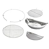 SnS Grills Slow ‘N Sear® 5-Piece Cooking System - Patented Charcoal Basket with Removeable Water Reservoir, EasySpin Grate, Drip Pan for Low ‘N Slow Smoking & Charcoal Grilling on Big Green Egg LG