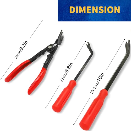 3Pcs Auto Clip Plier and Clip Removal Tool, Car Pliers Trim Puller, Red by EldHus - Used condition - Image 6