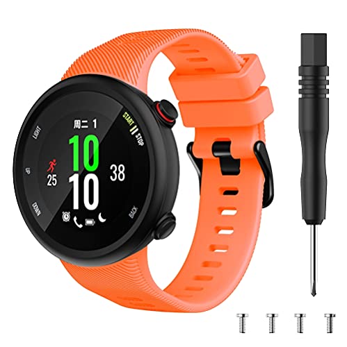 Chainfo Correa de Reloj compatible con Garmin Swim 2 / Forerunner 45, Blando Silicona Narrow Delgada Deporte Reemplazo Pulsera NO230320 (Orange)