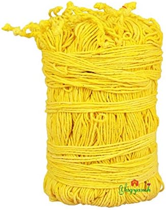 Janjam Thread Hand Made Pure Thick Cotton Yellow Janeu/Janau/Yagnopaveeth Holy Thread ...