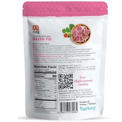 image for MAG Freeze Dried Fruit Snacks Healty Snack Frozen Dry Turkish Figs 100