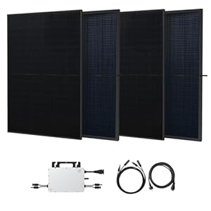 Kleines Kraftwerk 2000W Balkonkraftwerk XL Komplettset – 800W Wechselrichter, 4×500W bifaziale Solarmodule, 5 m Kabel, Steckdose – Solaranlage Balkon ohne Halterung
