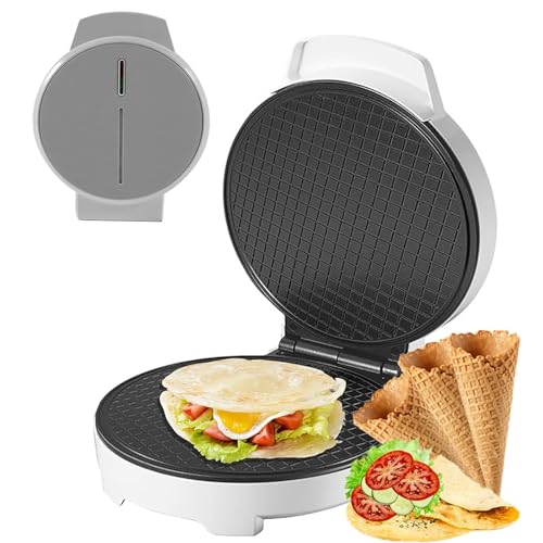 Máquina Eléctrica Para Conos De Gofres, Máquina Para Hacer Conos De Helado Comercial De 1000 W Con Bandeja Para Hornear Antiadherente Y Luz Indicadora, Calefacción De Doble Cara Para Chef Casero
