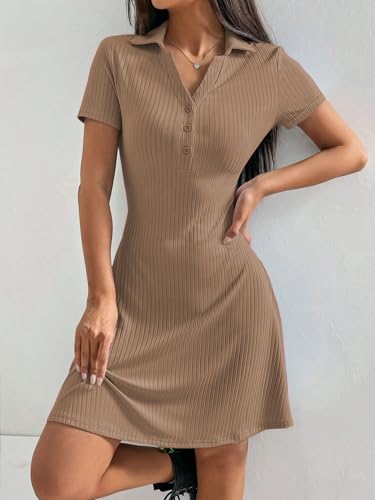 Image of TOPLOT Women's Western Dresses | Knee Length Dress | Stylish Design Fit | One Piece Bodycone | Trendy Look Styling | Easy Movement | Perfect for Casual, Outings (5237)