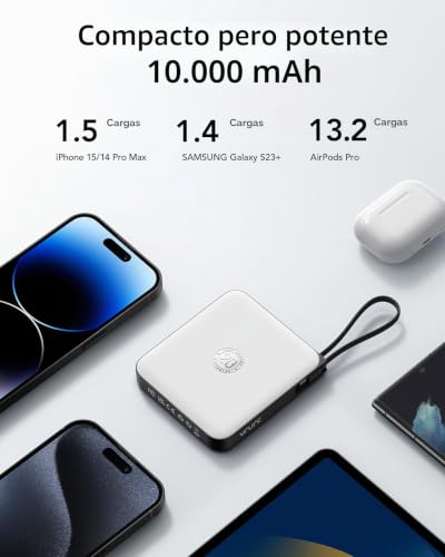Batería externa con pantalla LED indicador y 4 cables integrados ultra portátil 4