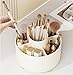 360 Degree Rotating Makeup Brush Holder Organizer Detachable Design 5 Slot Make up Brushes Cup for Cosmetics and Pencil Pen Organizer for Desk Makeup Organizer Skincare Storage for Vanity（Cream）