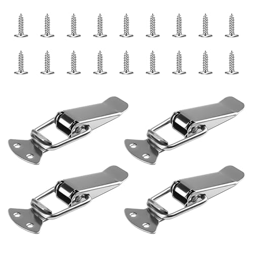 PRUBOVI Sectional Couch Connectors, 4 Pack Heavy Duty Metal Sofa Connector Brackets with Screws, Universal Interlocking Furniture Fasteners for Modular Sectional Sofa, Silver