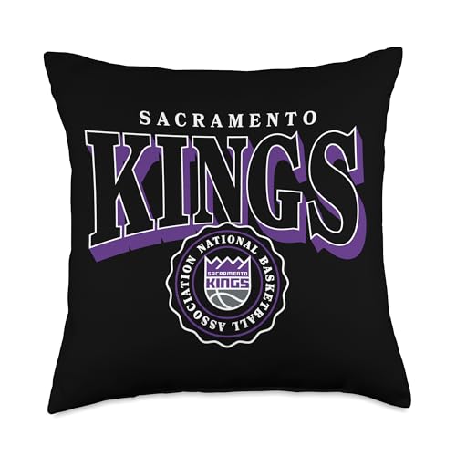 NBA - Sacramento Kings Arched Crest Black And Purple Throw Pillow