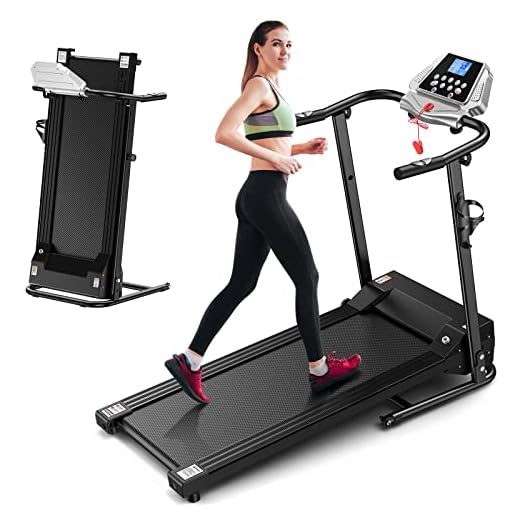 Foldable Treadmill Electric Running Machine: Folding Walking Pad Portable Compact Quiet Jogging Run Treadmills for Home Apartment Commercial Small Spaces Adult Seniors Obese People Exercise (Black)