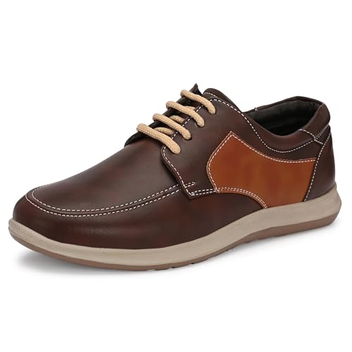 Image of Centrino Men's Casual Lace-Up Shoes | Comfortable Round Toe Lace-Up Derby Shoe with Rugged Rubber Thick Sole for Casual, Office, College, Outdoor, Travel, Trekking, Weekend Outing(8102)