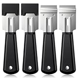 ElaraBerry 4 Pcs Wide Windshield Urethane Pinchweld Scraper Auto Glass Urethane Rubber Scraper Blade for Removing Labels, Stickers, Appliance Grease, and More from Windshields, Tint, and Glass