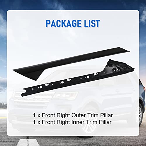 CARMOCAR A-Pillar Front Molding Windshield Trim Left Outer & Inner Replacement for 2011-2019 Ford Explorer 926-450 BB5Z7803136AA BB5Z-7803136-AB BB5Z7803136BA BB5Z7803144AA(Driver Side) by CARMOCAR - Image 6