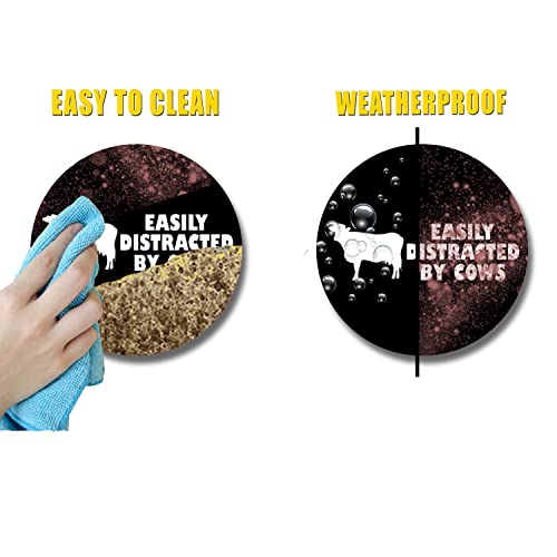 Smart Easily Distracted By Cows Vinyl Decal For Cars Trucks Vans Suvs Windows Walls Cups Laptops | White | 9" Inch | Sd-765 #TOP3