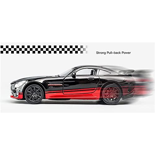 Image of 1:32 Diecast Metal Car AMG GTR Toy Car Model Die cast Metal Toy Car Light Soung Pull Back Openable Door