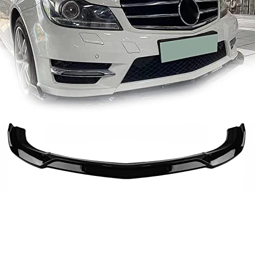 Séparateur lèvre de pare-chocs avant noir brillant pour kit carrosserie Benz Classe C W204 08-14