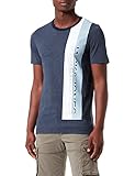 Camiseta de manga corta para hombre con estampado en la parte delantera izquierda y cuello redondo