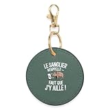 Spreadshirt Le Sanglier M’Appelle Faut Que J'y Aille Humour Chasse Cadeau Chasseur Sanglier Porte Clés, taille unique, vert sapin