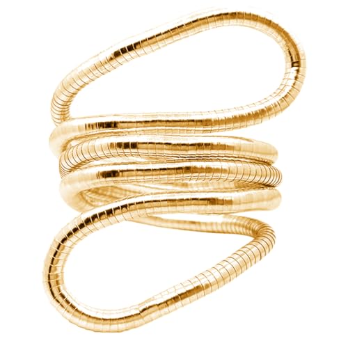 NHQZ collar de serpiente flexible 6x900 mm, color dorado, collar ajustable estilo hip-hop para hombres y mujeres, ideal para disfraces y actuaciones