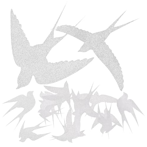 SHINEOFI 20 feuilles Autocollants Anti-collision Fenêtre Statique Hirondelle Stickers Amovibles pour Protection Oiseaux et Décoration Vitres