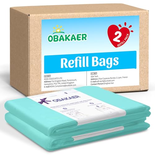 Windeleimer Nachfüllkassetten 2 Pack Windeleimer Nachfüllfolie Kompatibel mit Korbell 16L Bin Extra Länge und Dicke Windelkassetten