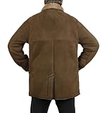 Simons Leather Klasyczny męski płaszcz z owczej skóry w kolorze brązowym