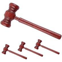 Framendino, Mini Wooden Gavel Prop Judge Hammers Courtroom Lawyer Gavels Justice Costume Accessories for Auction Sale 4