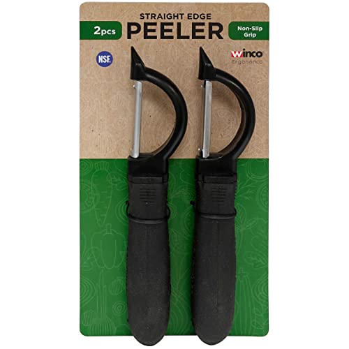 Winco Stainless Steel Straight Edge Swivel Peeler - 2 Pack #TOP12