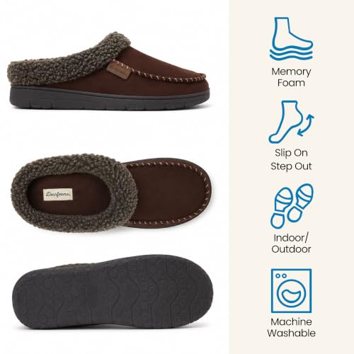 Image of Dearfoams Men's Brendan Indoor /Outdoor Breathable Memory Foam Clog House Shoe with Wide Widths Slipper