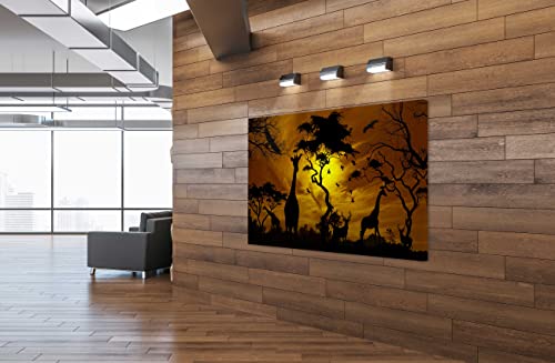 Spiritualhands African Art Wall Decor Canvas, Black And Gold Bedroom Decor, African American Black Women Wall Art Bedroom Poster, Ancient African Art Decor Pictures For Living Room Wall Decoration (African Art Giraffe Sunset, 15" X 22" - Ready To Hang) #TOP3
