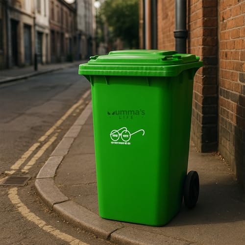Image of Mumma's LIFE Plastic Manual-Lift 120 Ltr Wheel Garbage Dustbin with Lid & Wheels (Green)