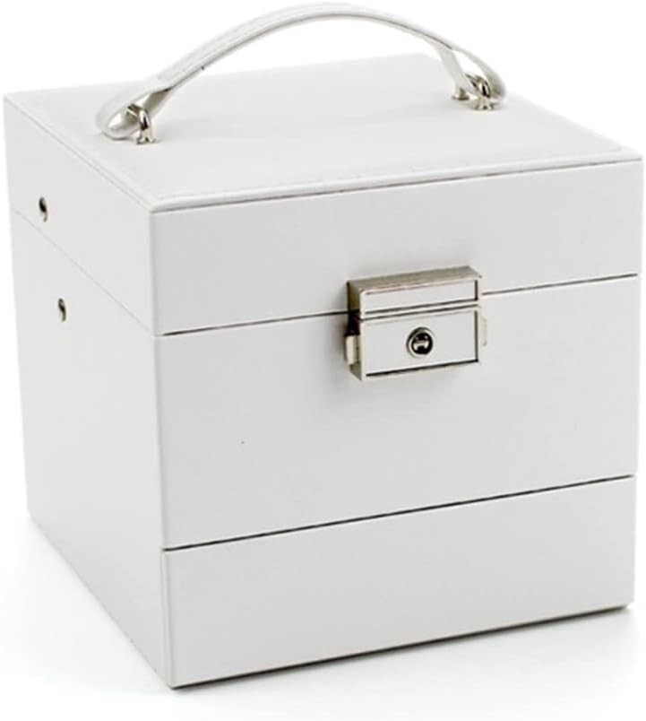 Jewelry Box Pu Multi-layer Jewelry Storage Box Jewelry Box Ear Stud Earrings Ring Storage Box(Black)