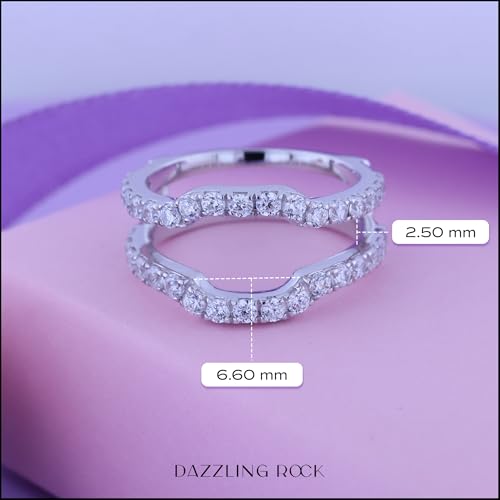 Dazzlingrock Collection 1.00 Cttw Round Cubic Zirconia Wedding Enhancer Ring for Women in 925 Sterling Silver3