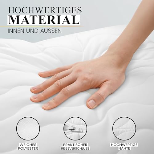 Gentle North Hochwertige Kopfkissen 80x80 cm groß in Hotelqualität - Flauschiges, gut gefülltes Schlafkissen für Allergiker geeignet (Ökotex 100 Zertifiziert) - 60° Waschbar