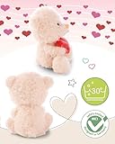 NICI Kuscheltier Bär mit Herz 18cm - beige - Stofftier aus weichem Plüsch, niedliches Plüschtier zum Kuscheln und Spielen, für Kinder & Erwachsene, tolle Geschenkidee - 61558